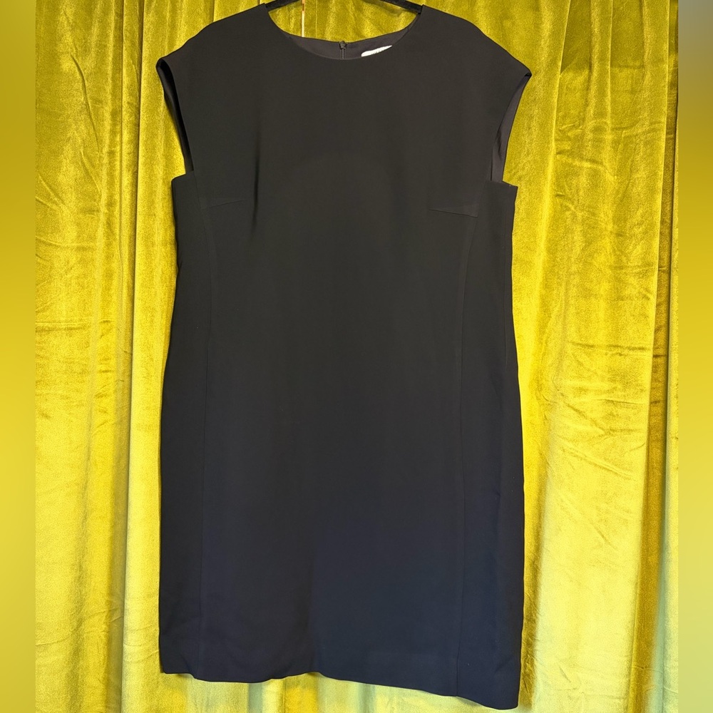 Mm. Lafleur New York Black Cap Sleeve Knee Length Shift Dress Us 12 Retail $340